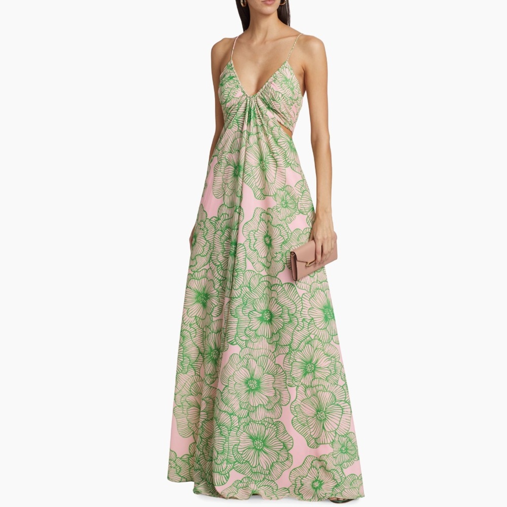 Amur Kaylan Floral Cut Out Maxi Dress Size 6